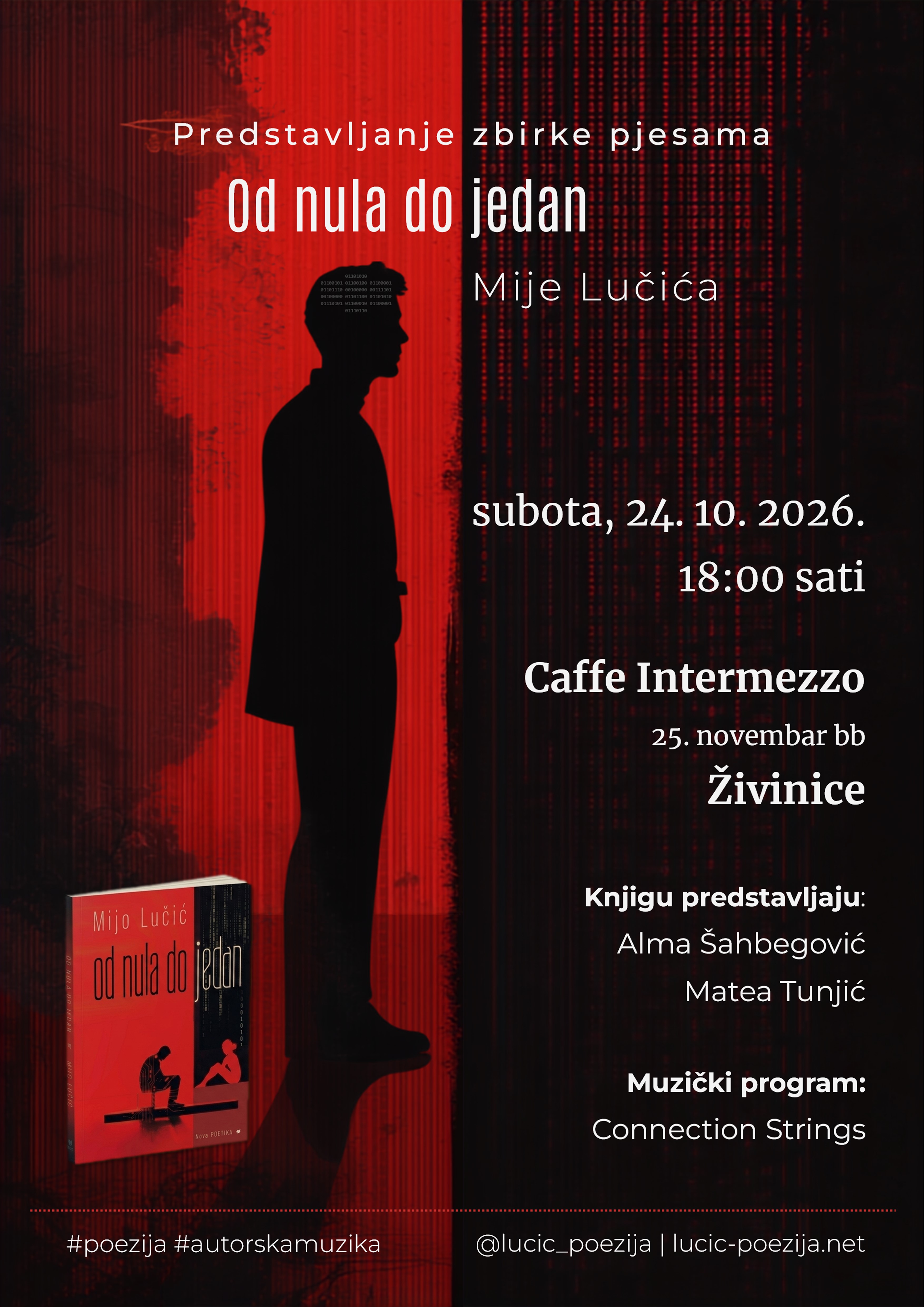 Plakat za predstavljanje zbirke Od nula do jedan u Živinicama